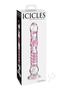 Icicles No. 6 Textured Glass Dildo 8.5in - Clear/pink