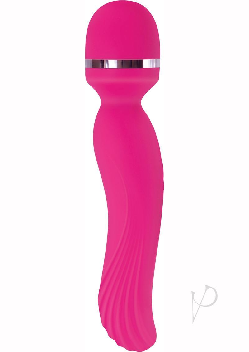 Adam And Eve The Intimate Curves Rechargeable Silicone Wand Massager - Pink